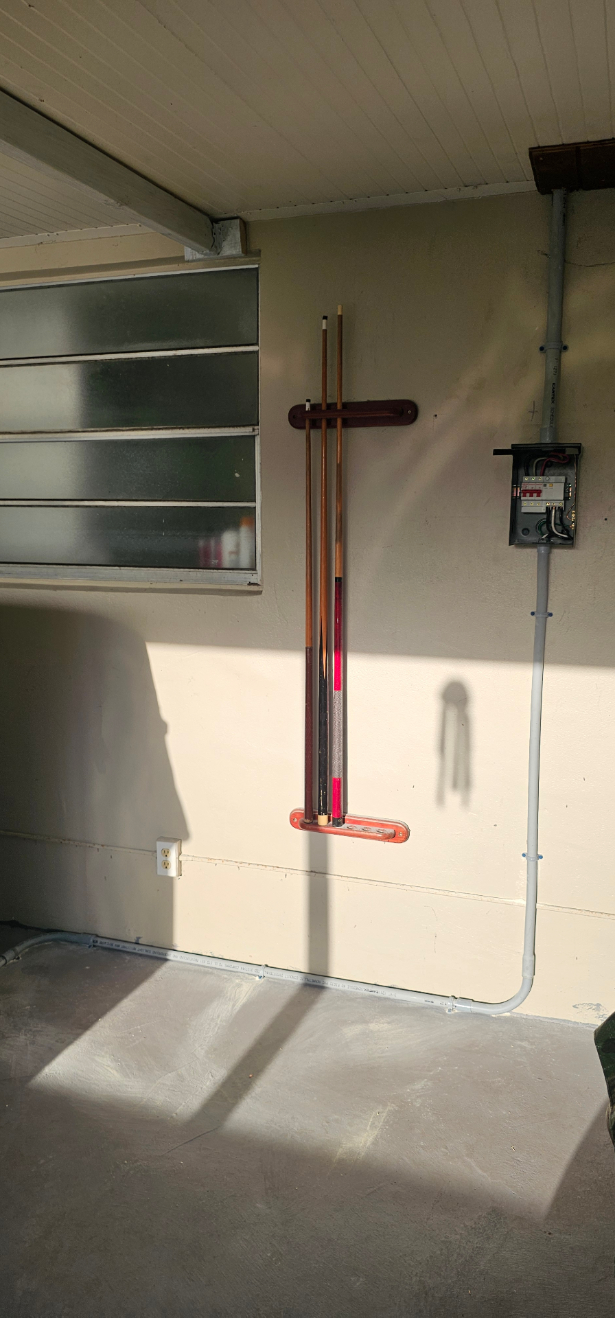 Garage subpanel with clean exterior conduit run