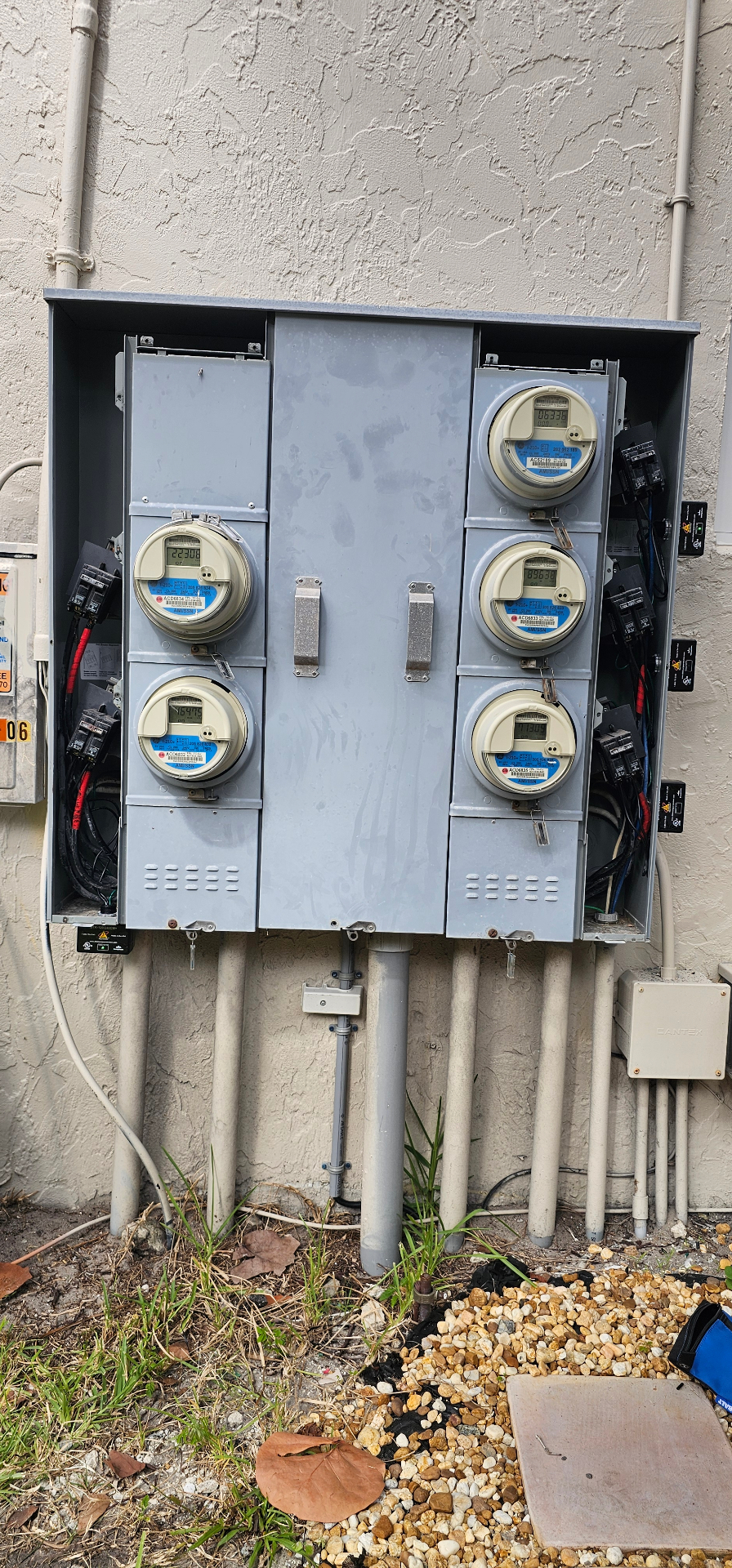Multi-meter bank installation with clean service conduits